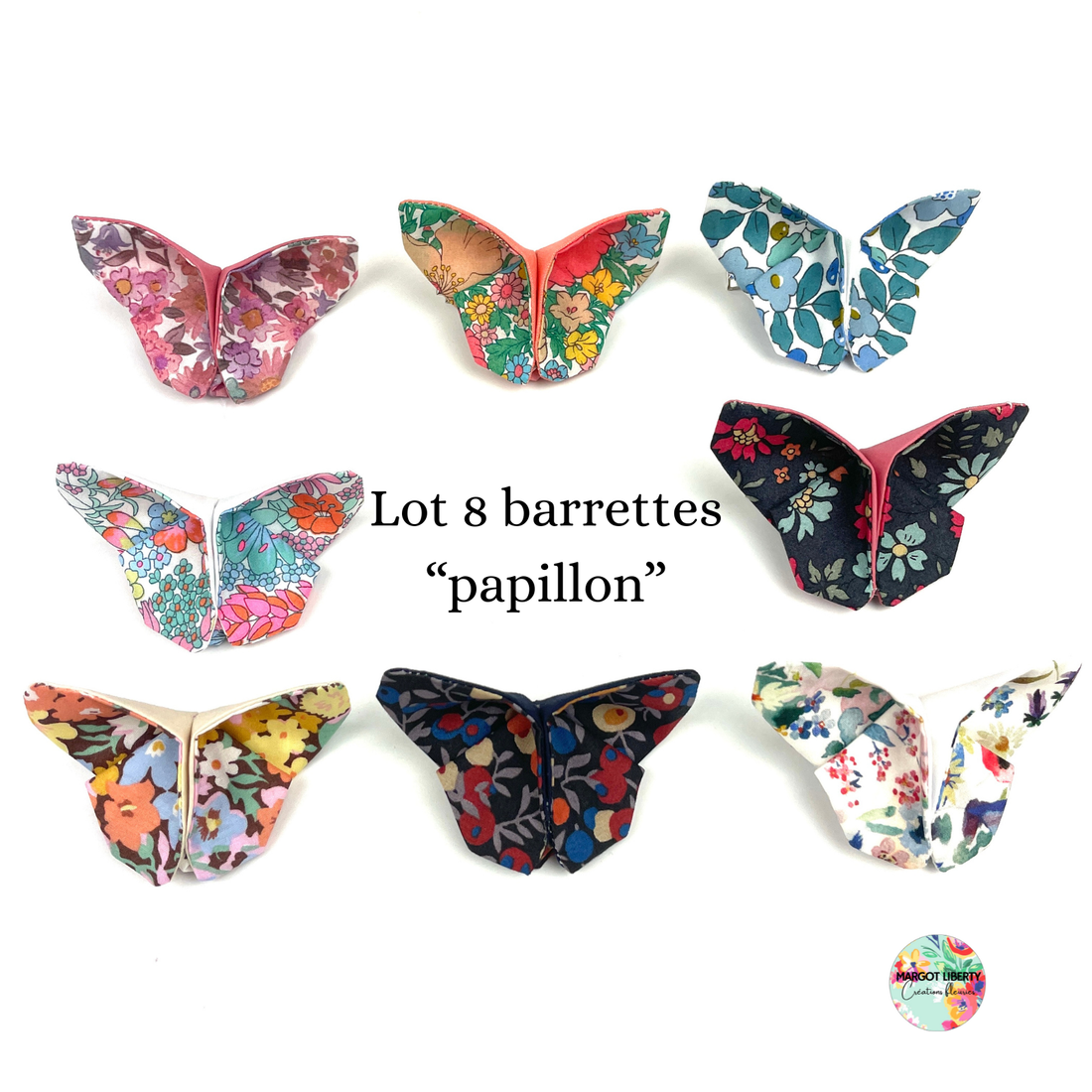 Lot des 8 nouvelles barrettes "papillons"