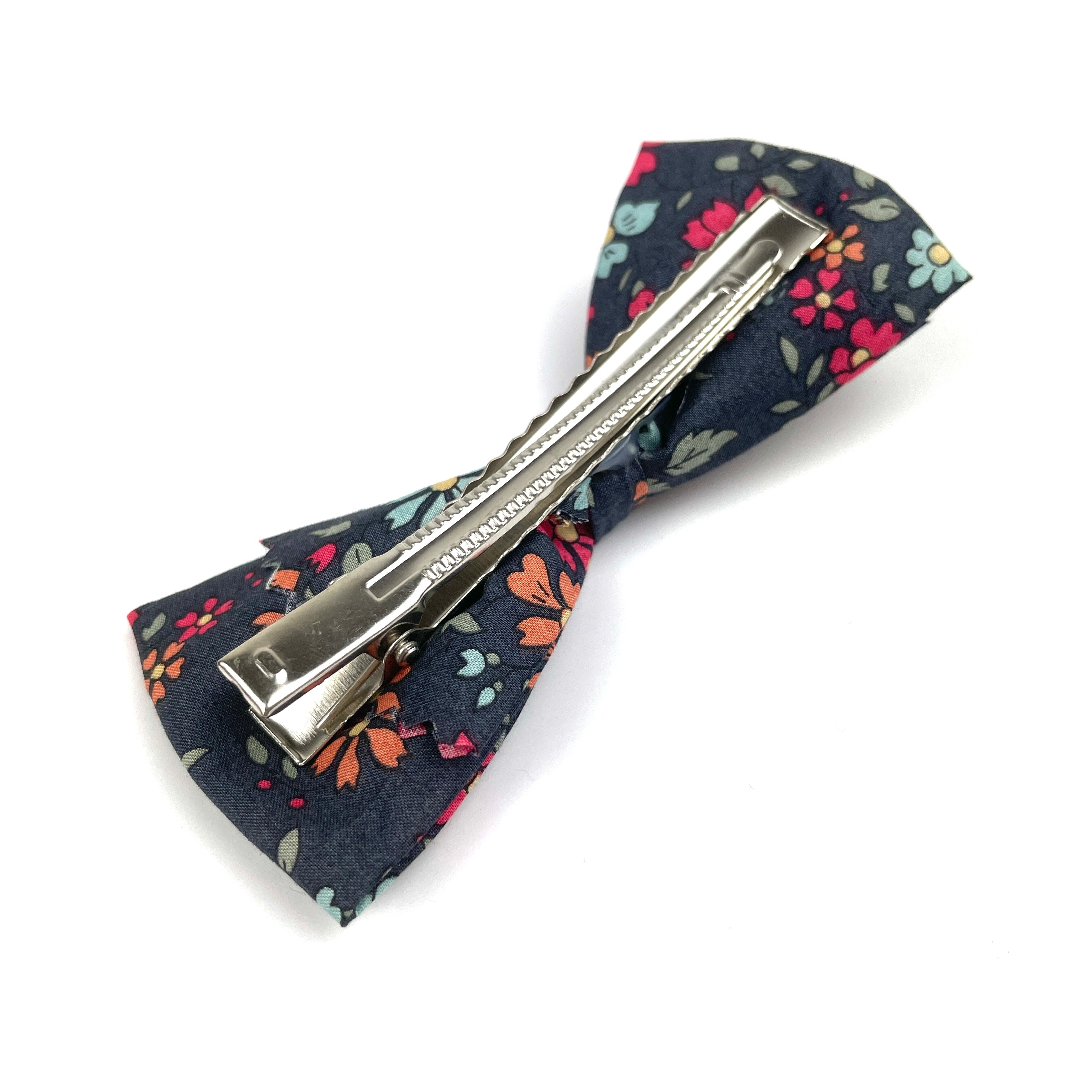 Grande Barrette Liberty "Capel Floret Ardoise"