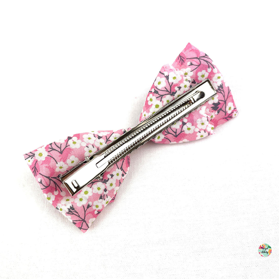 Grande Barrette Liberty "Mitsi Orchidée rose"