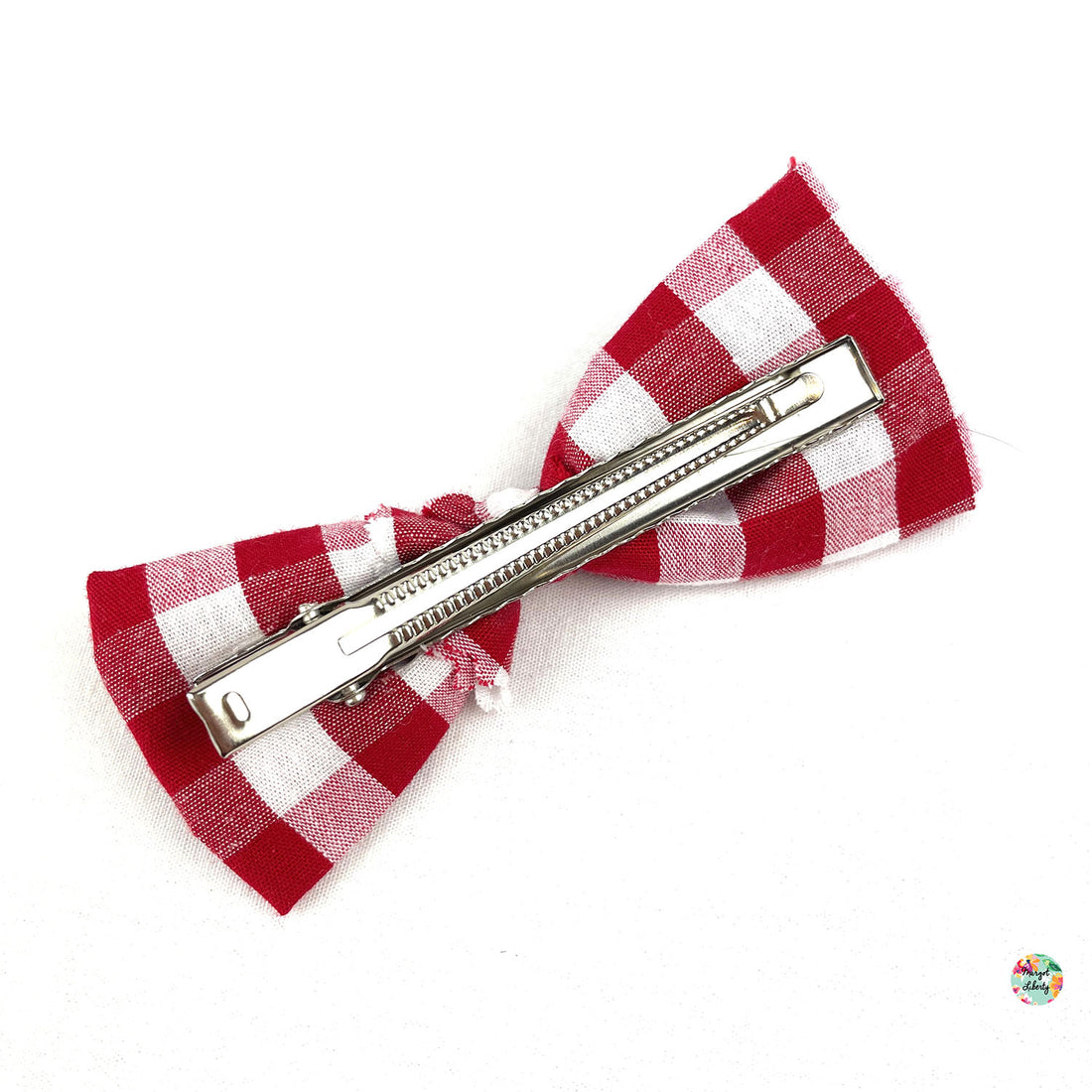 Grande Barrette Vichy rouge et blanc