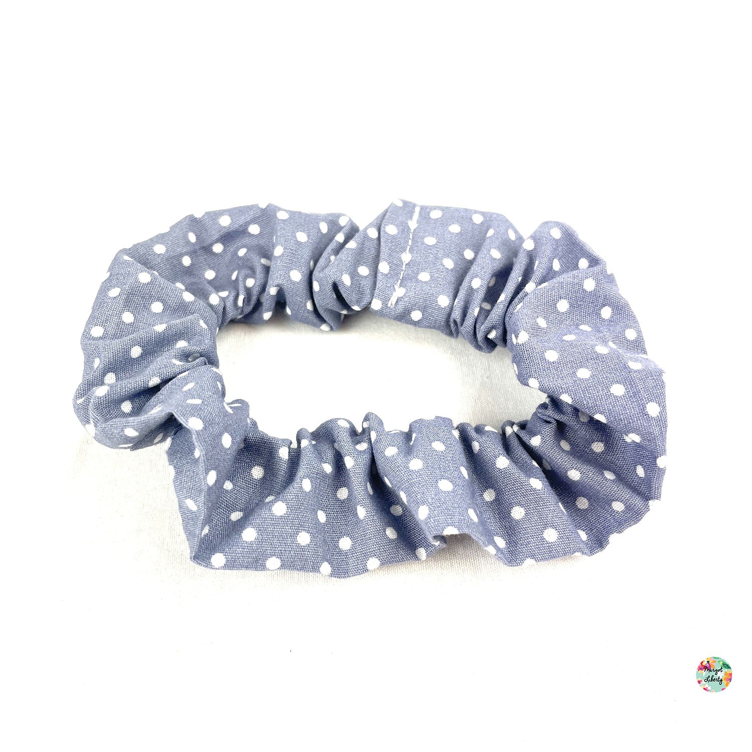 Chouchou Gris parme pois blancs