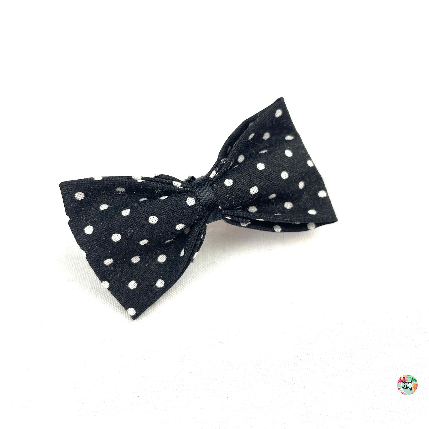 Barrette noire pois blancs