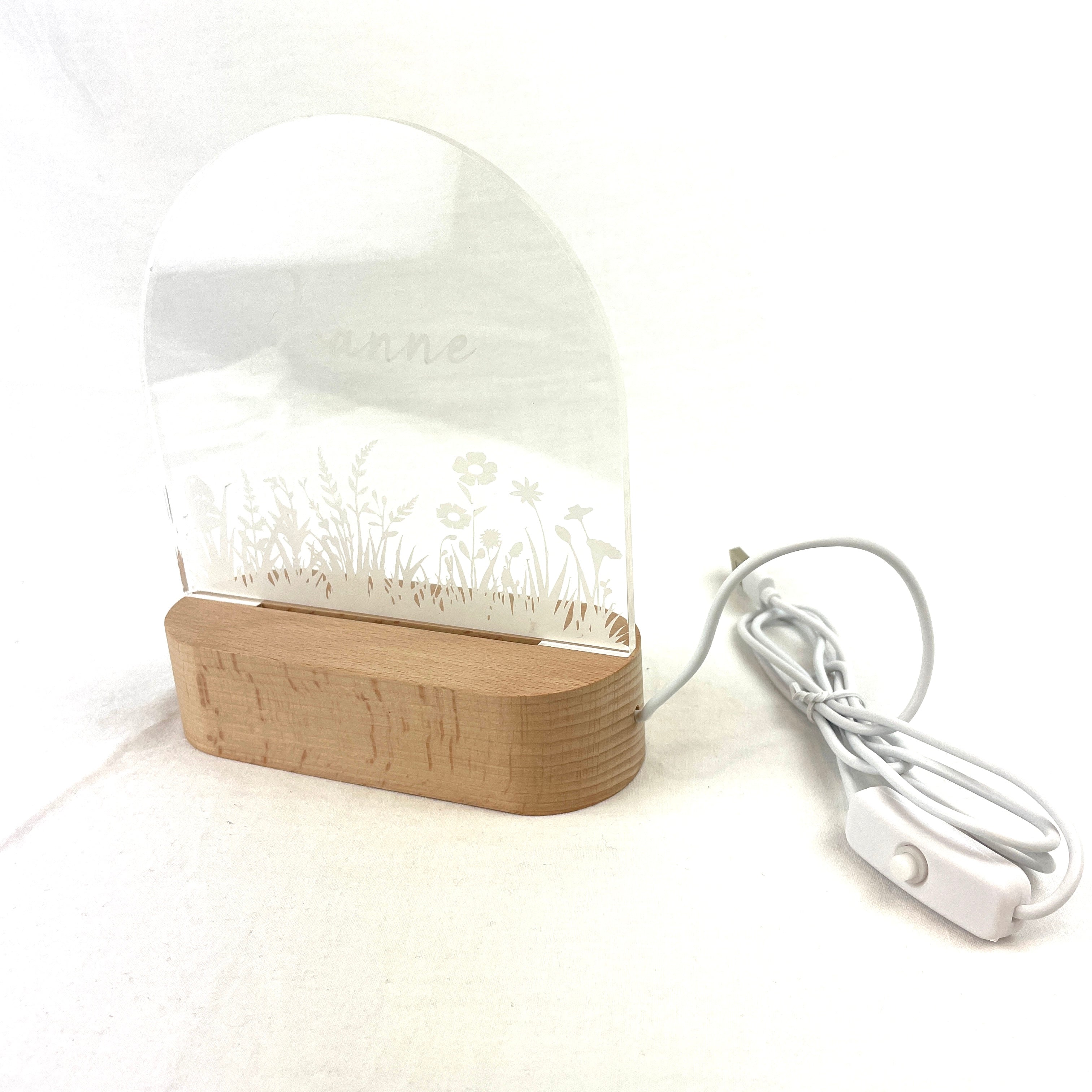 Veilleuse "Fleurs" personnalisable