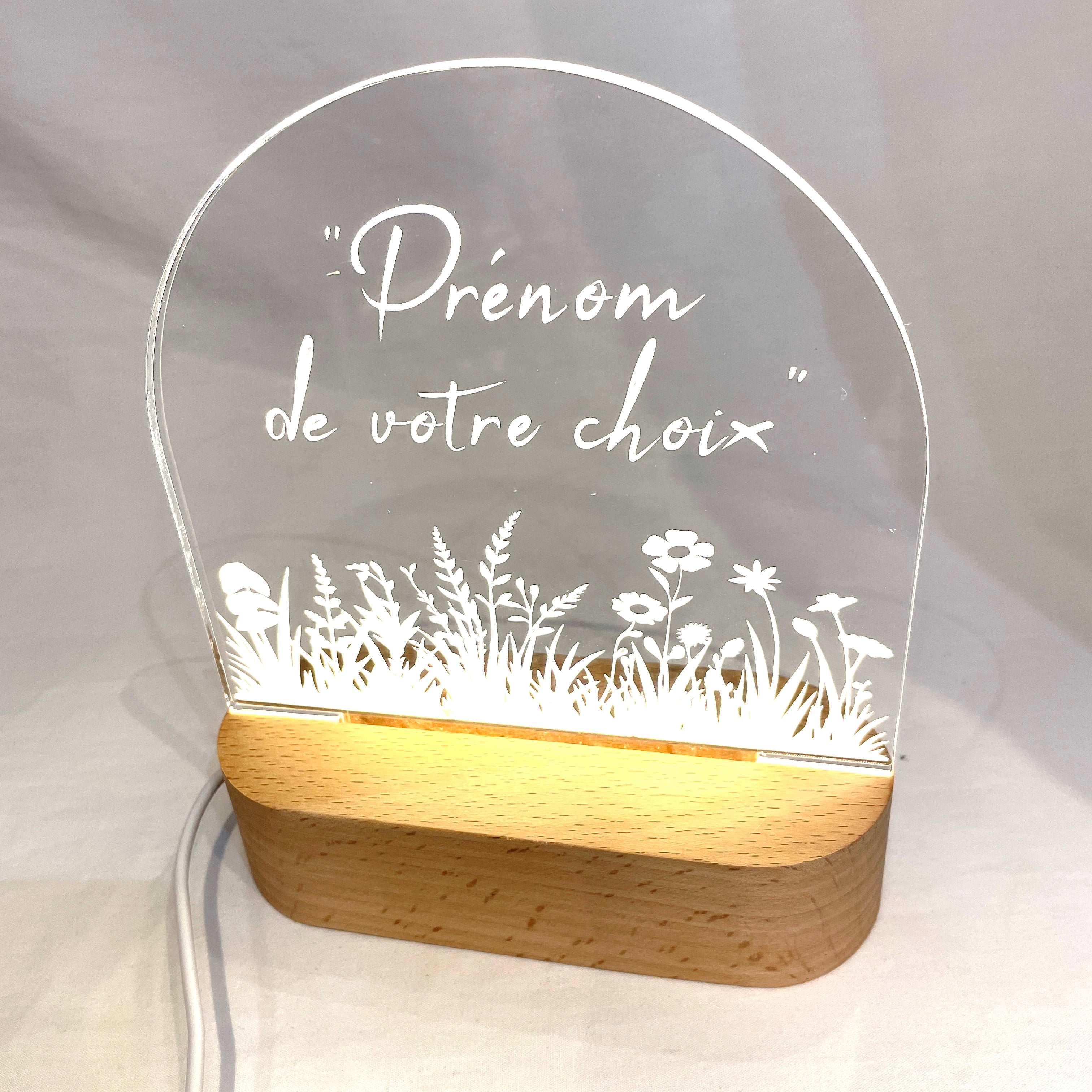 Veilleuse "Fleurs" personnalisable