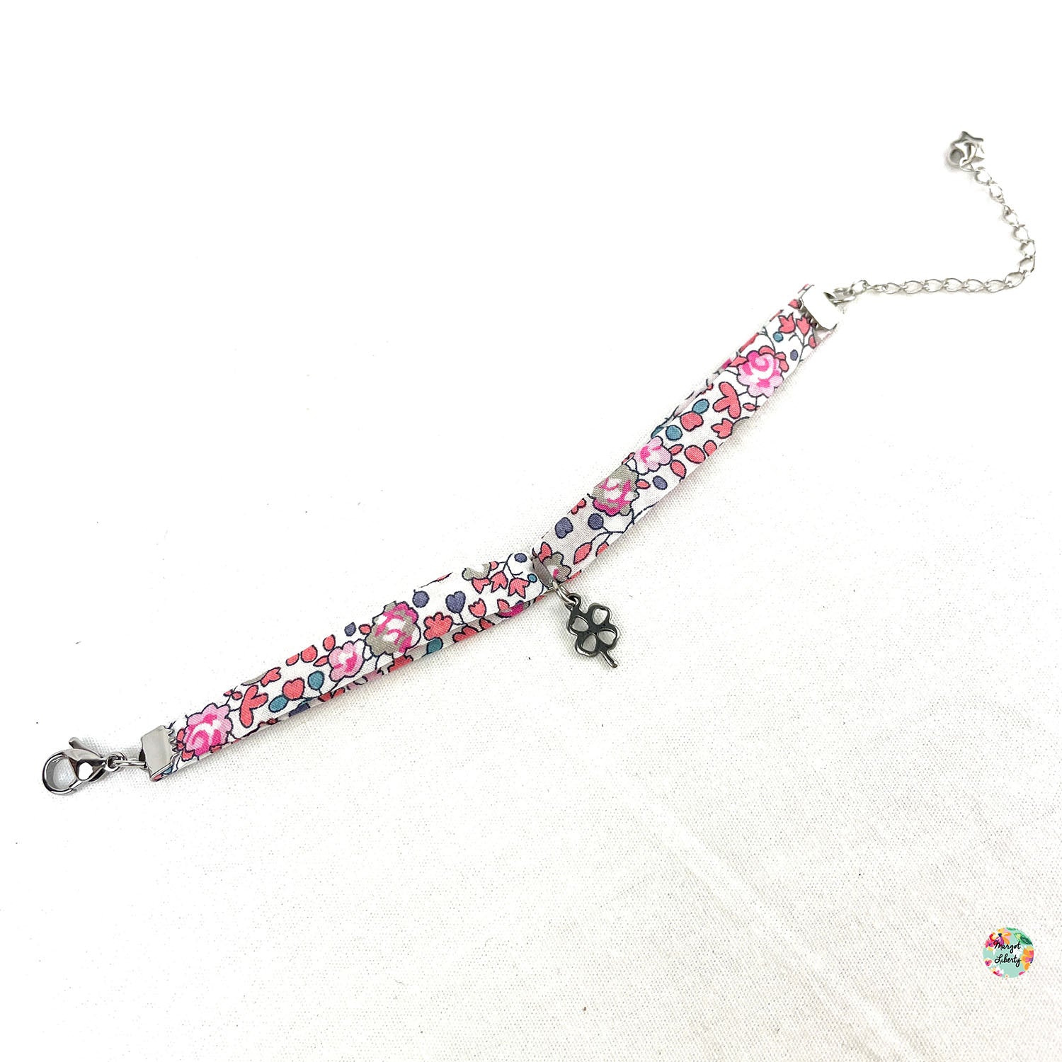 Bracelet Liberty "Eloïse rose et bleu"
