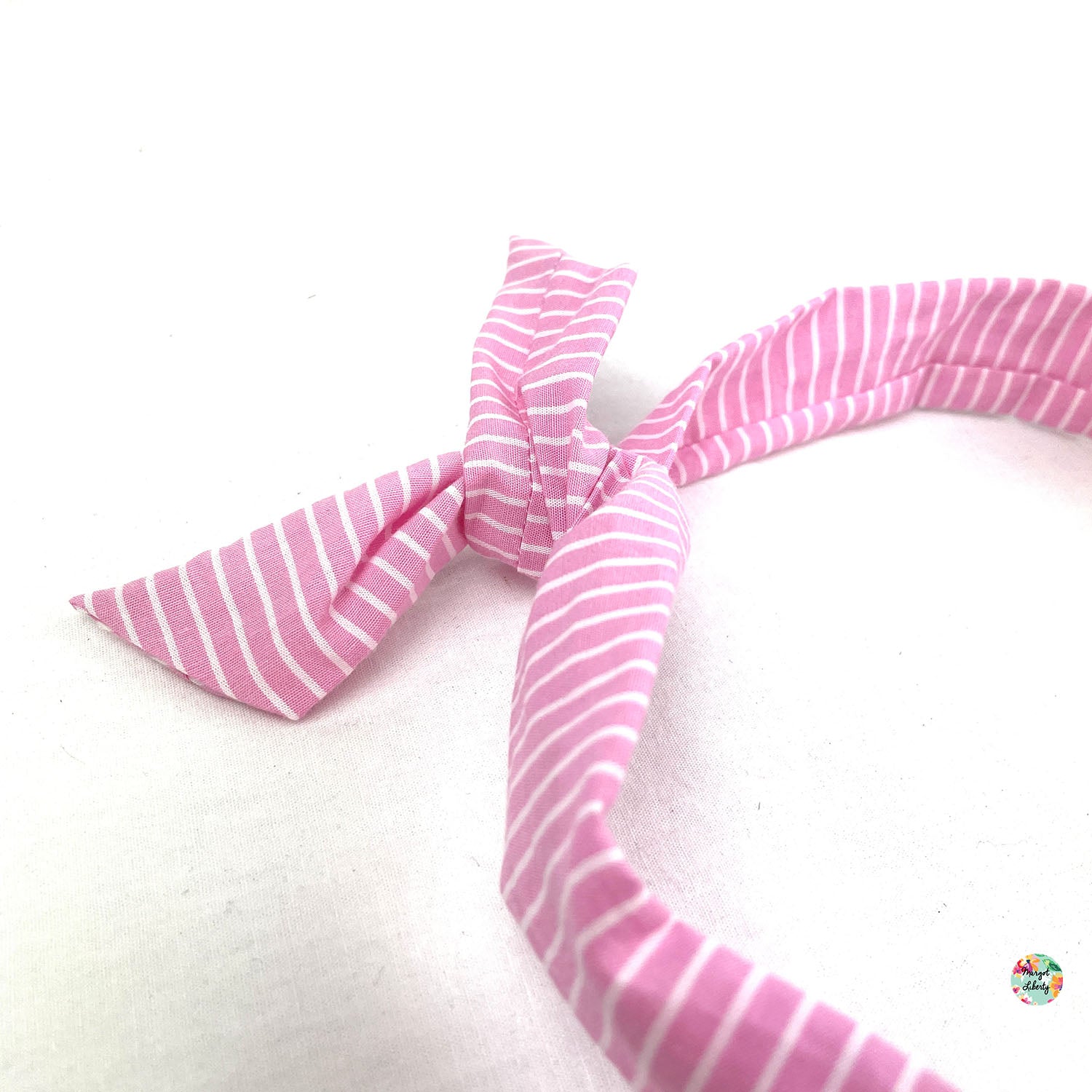 Bandeau "Twist" Rayures roses et blanches