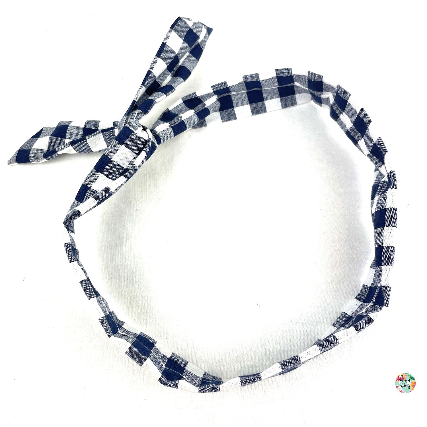 Bandeau "Twist" Vichy bleu marine grands carreaux