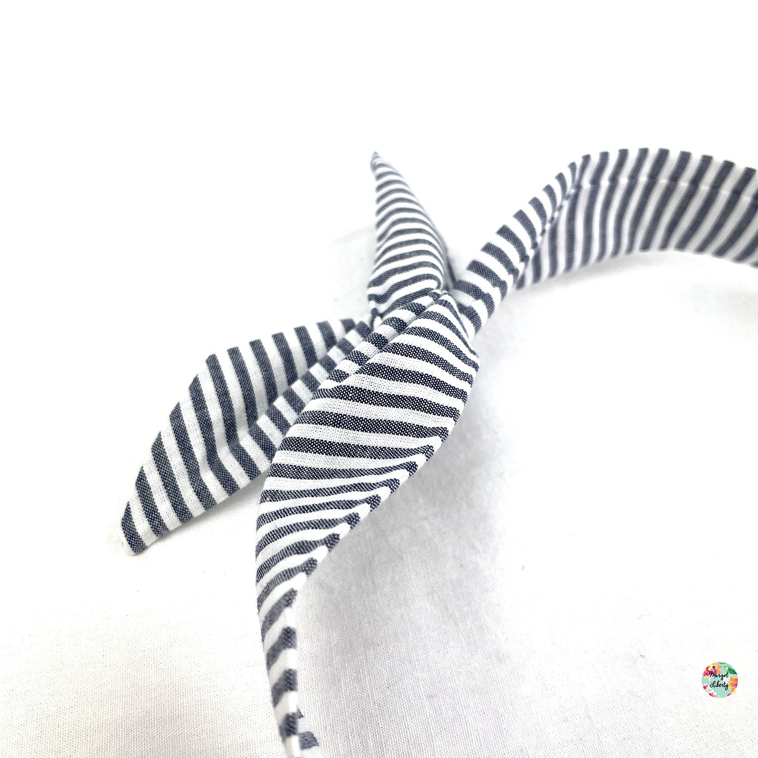Bandeau "Twist" Rayures grises et blanches
