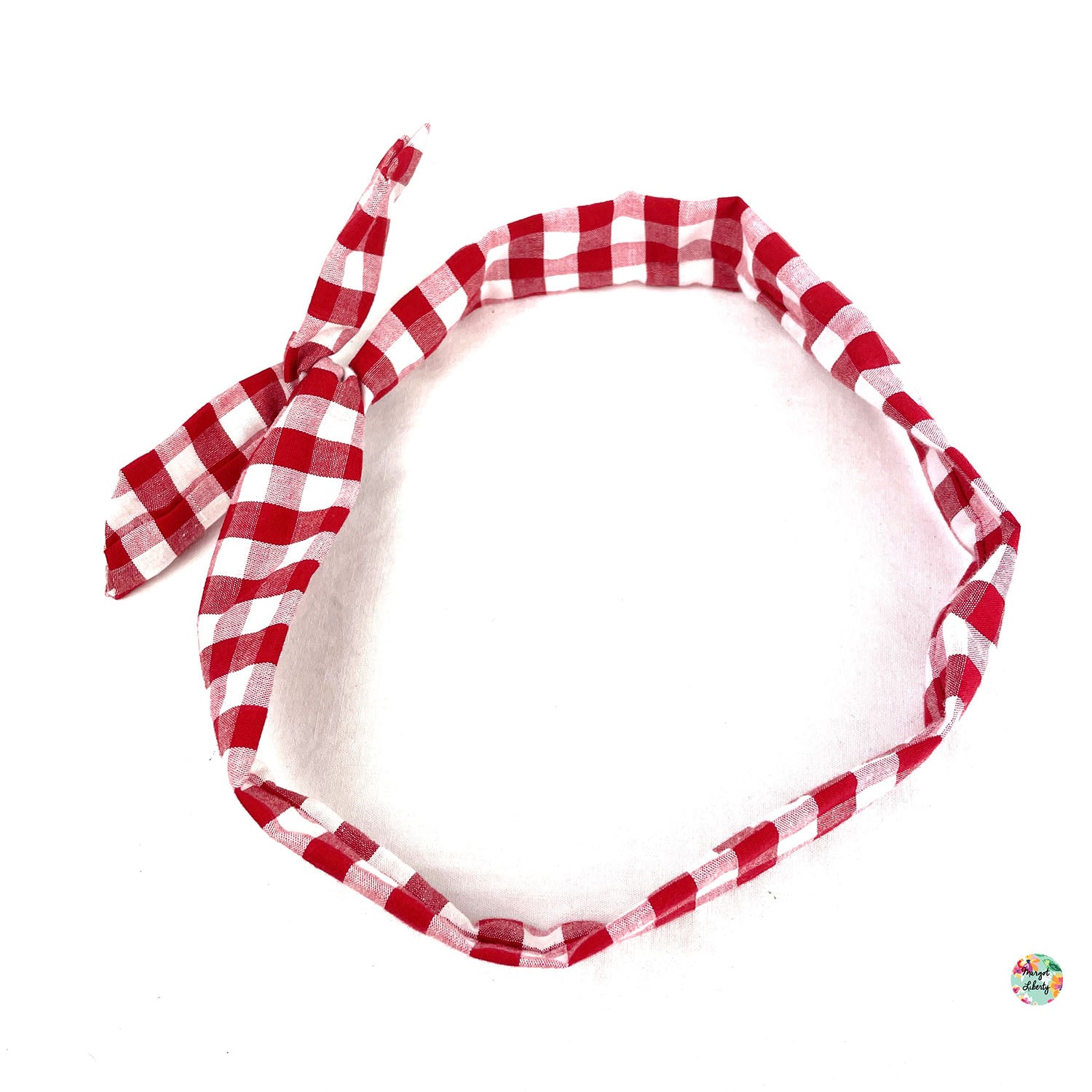 Bandeau "Twist" Vichy rouge grands carreaux