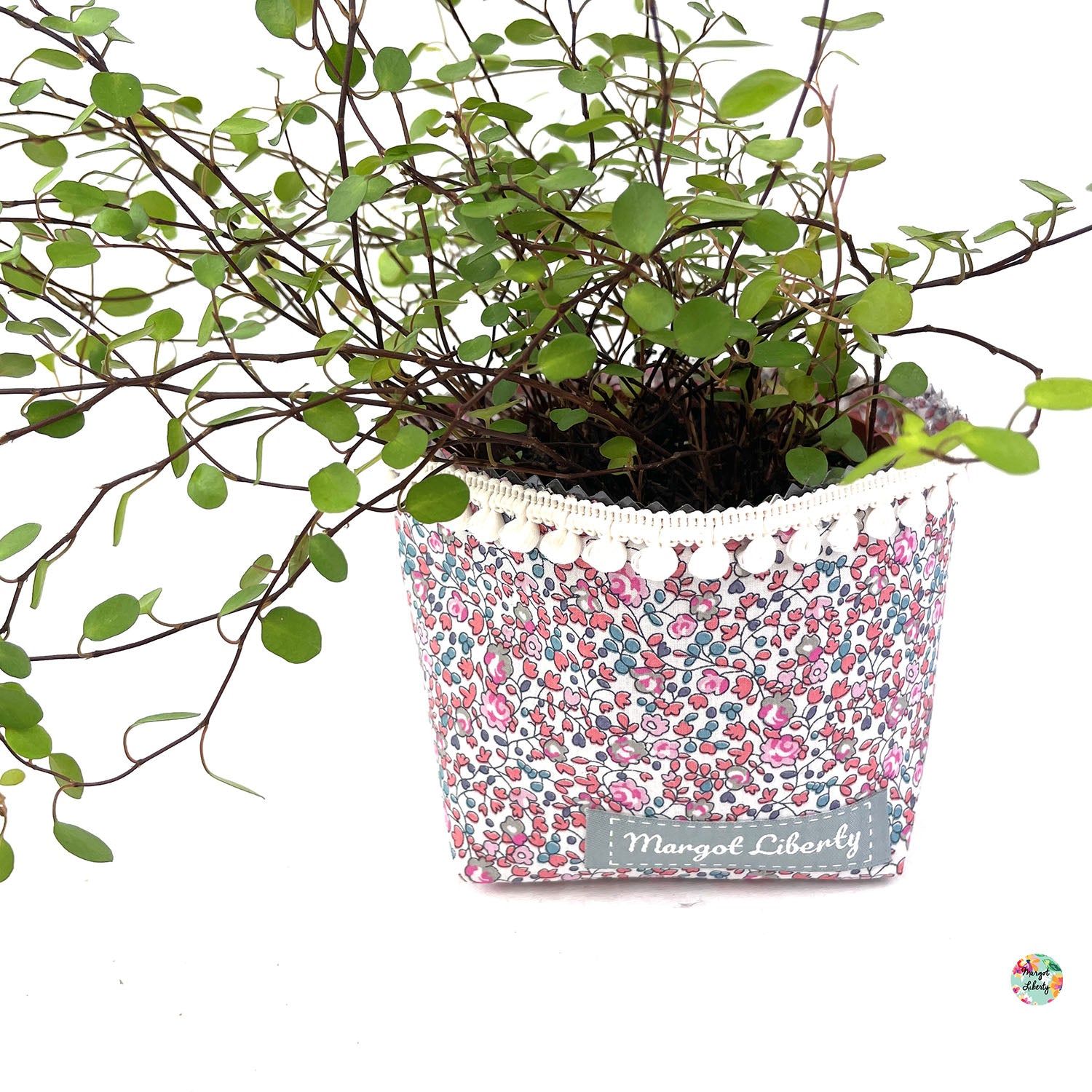 Cache-Pot Liberty " Eloïse rose et bleu"
