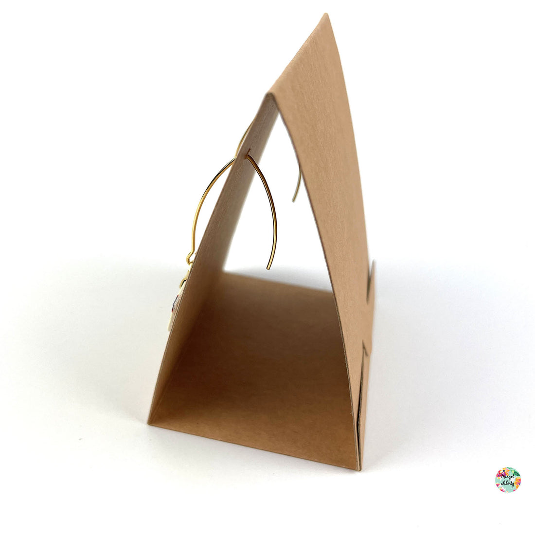 Boucles d’oreilles "Demi-lune" Liberty Wiltshire rouge (couleur argent)