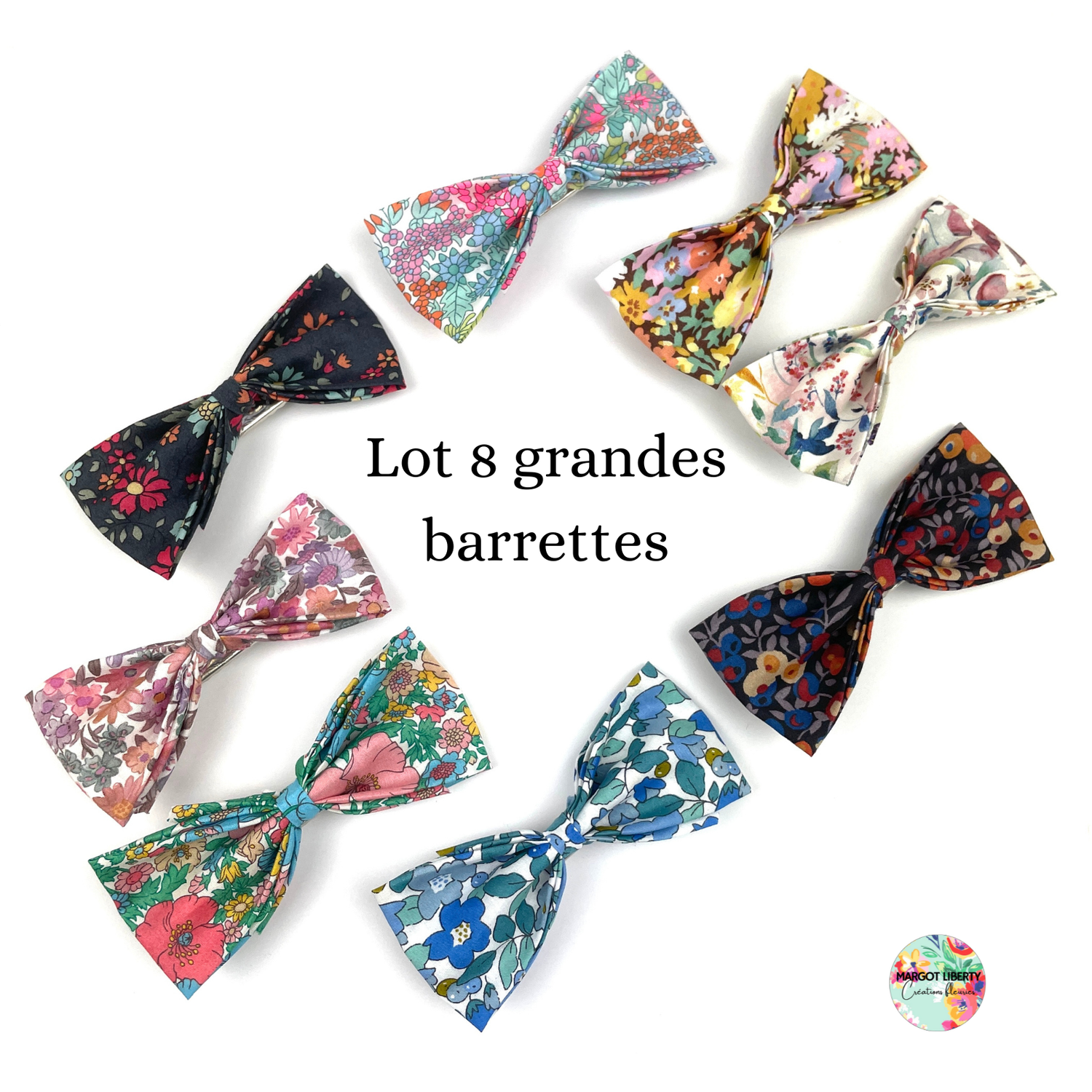 Lot des 8 nouvelles Grandes Barrettes