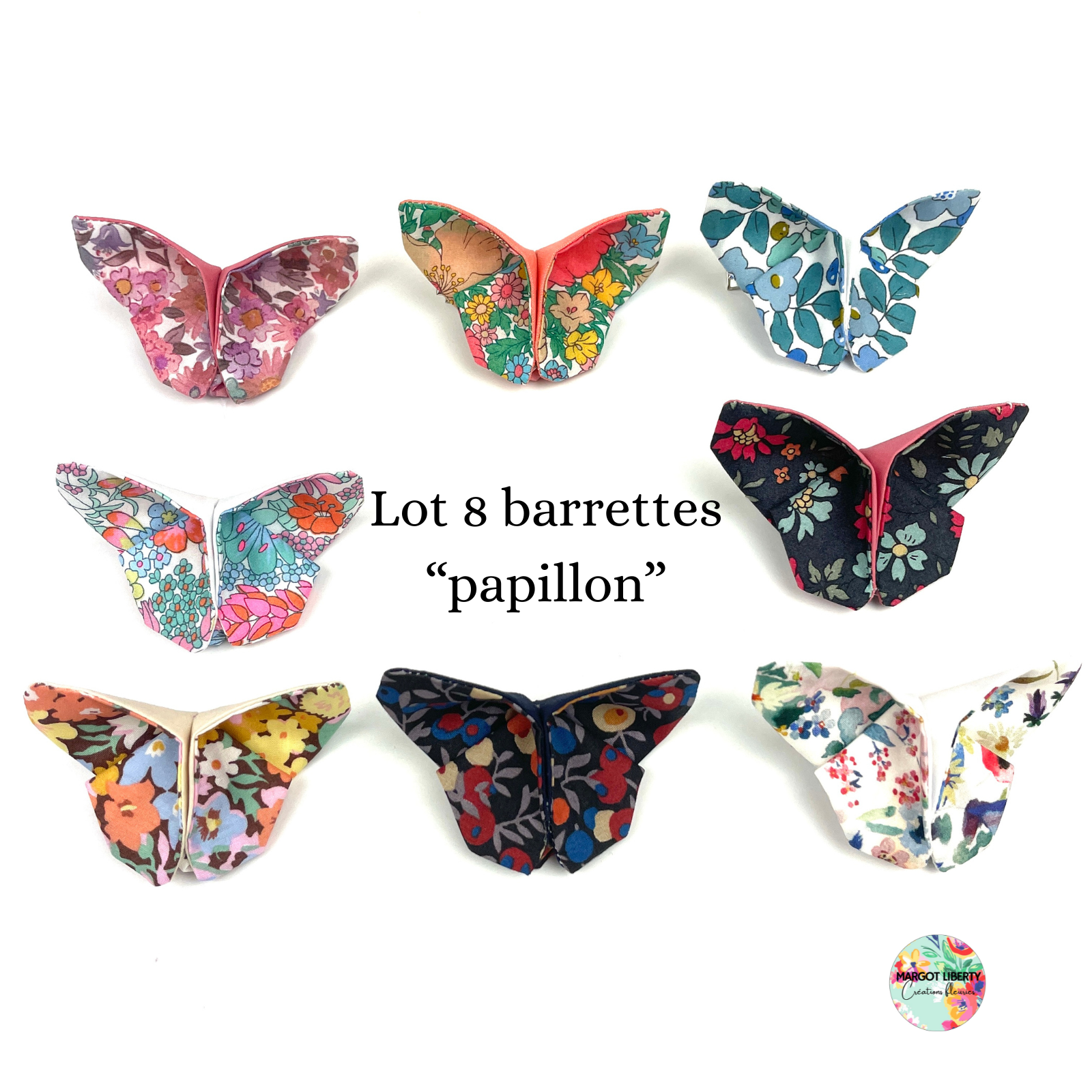 Lot des 8 nouvelles barrettes &quot;papillons&quot;