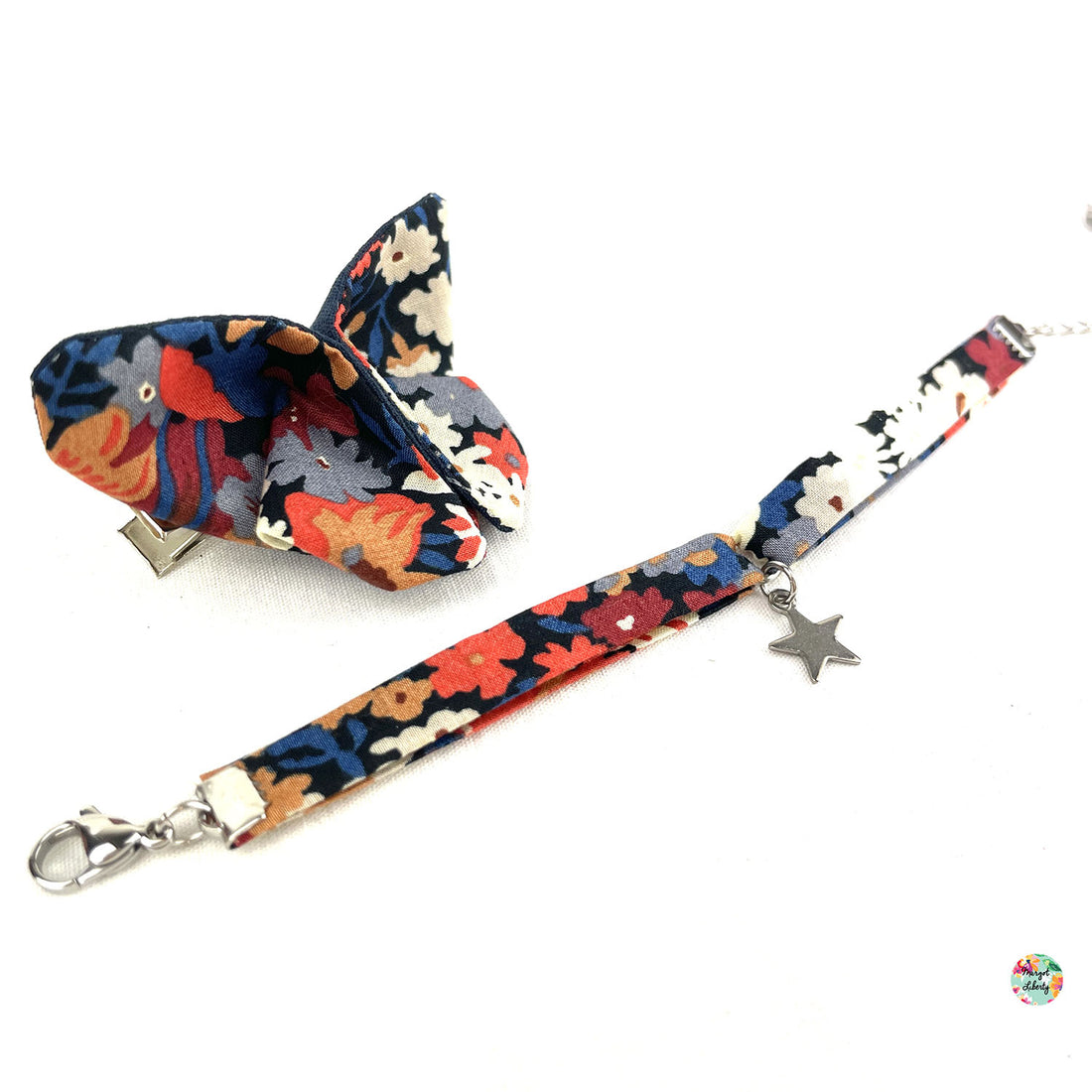 Bracelet et barrette papillon assortis Liberty "Thorpe"