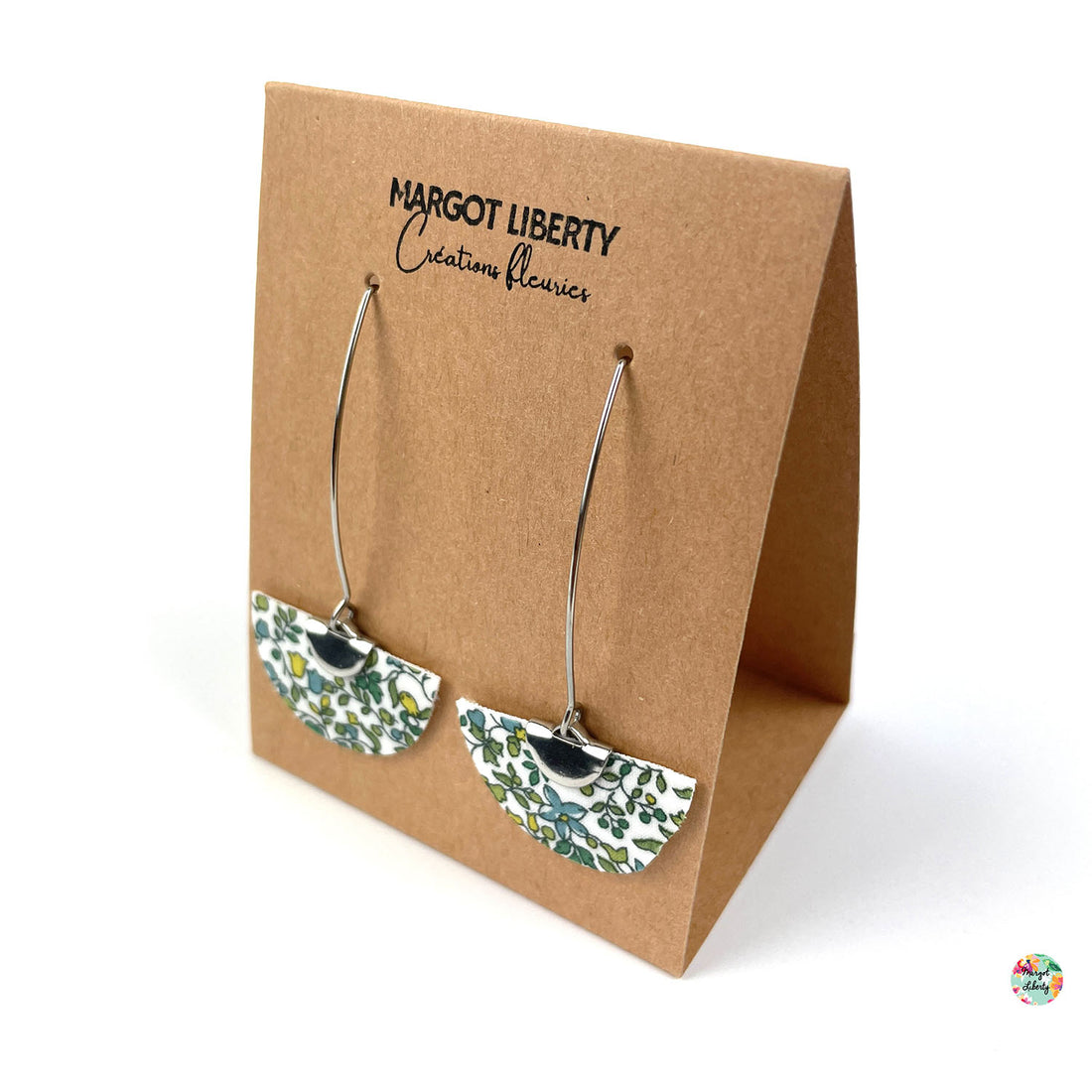 Boucles d’oreilles "Demi-lune" Liberty Katie and Millie mint (couleur argent)