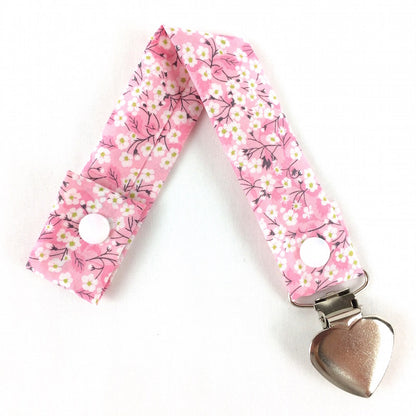 Attache-tétine Liberty Mitsi orchidée rose